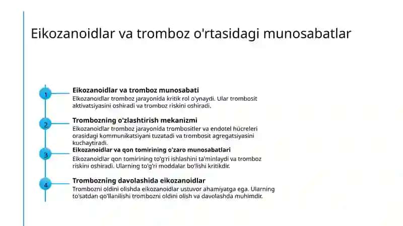 Eikozanoidlar va tromboz 3