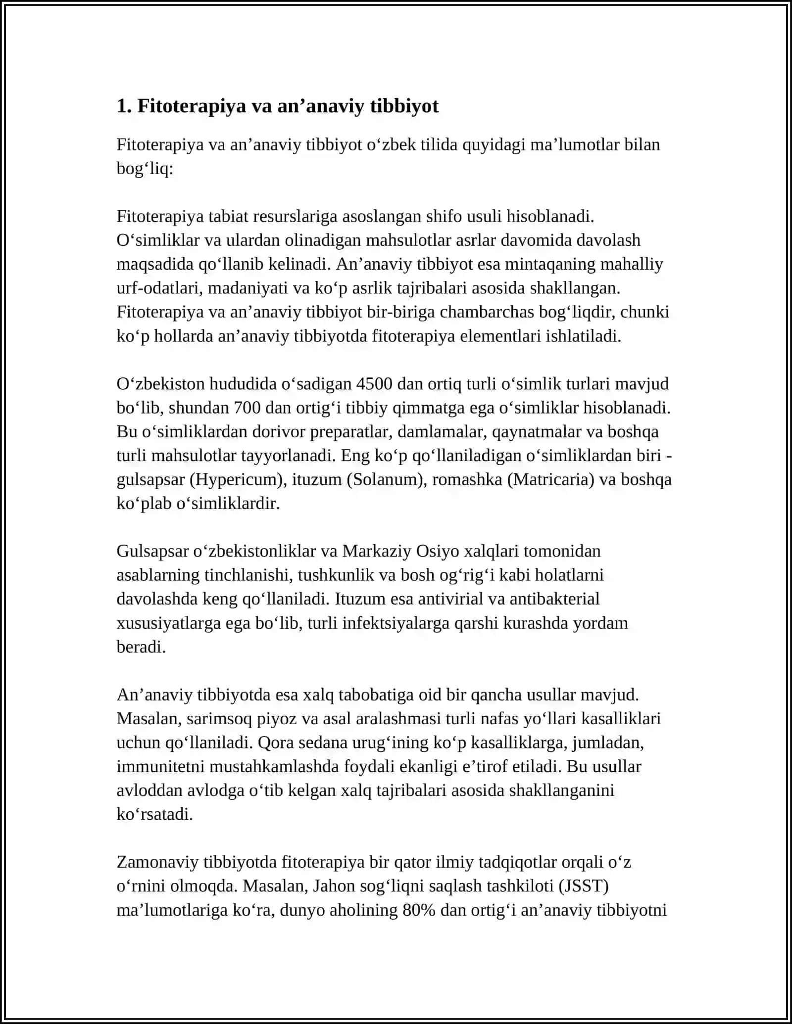 FITOTERAPIYANING TIBBIYOTDAGI OʻRNI 3