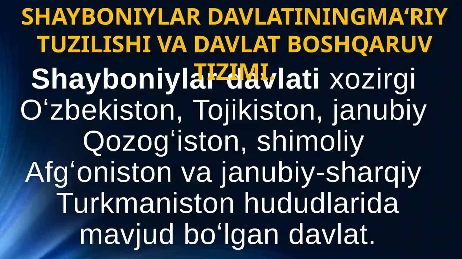 SHAYBONIYLAR DAVRIDA BUXORO XONLIGINING IJTIMOIY- IQTISODIY HAYOTI 3