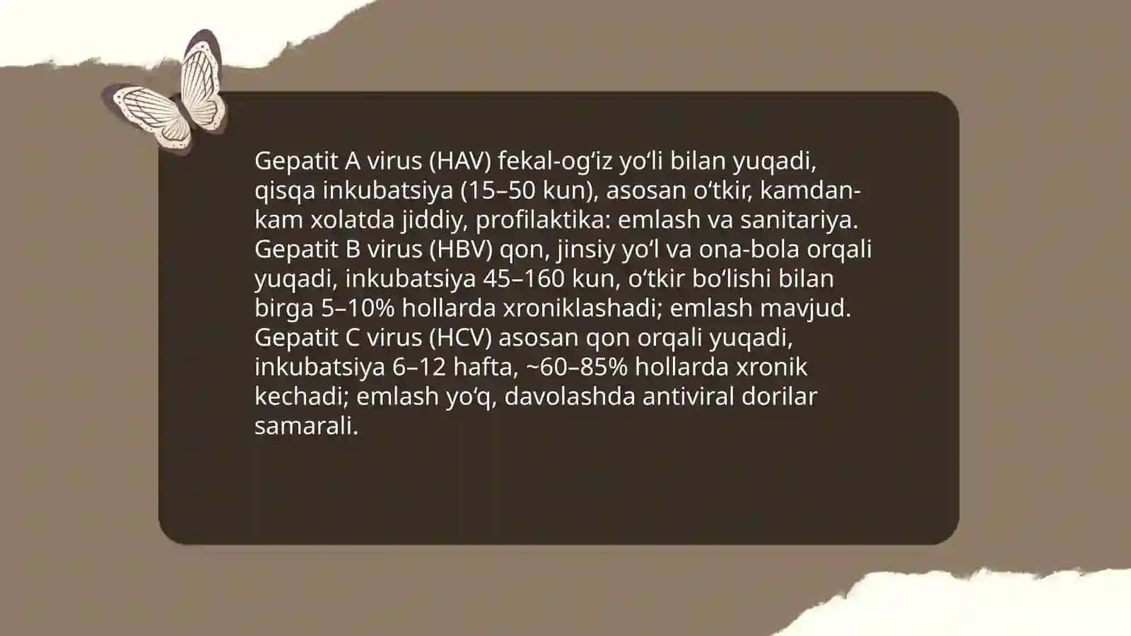 Gepatit ABC turlari kasalligi sabablari belgilari va davosi 3