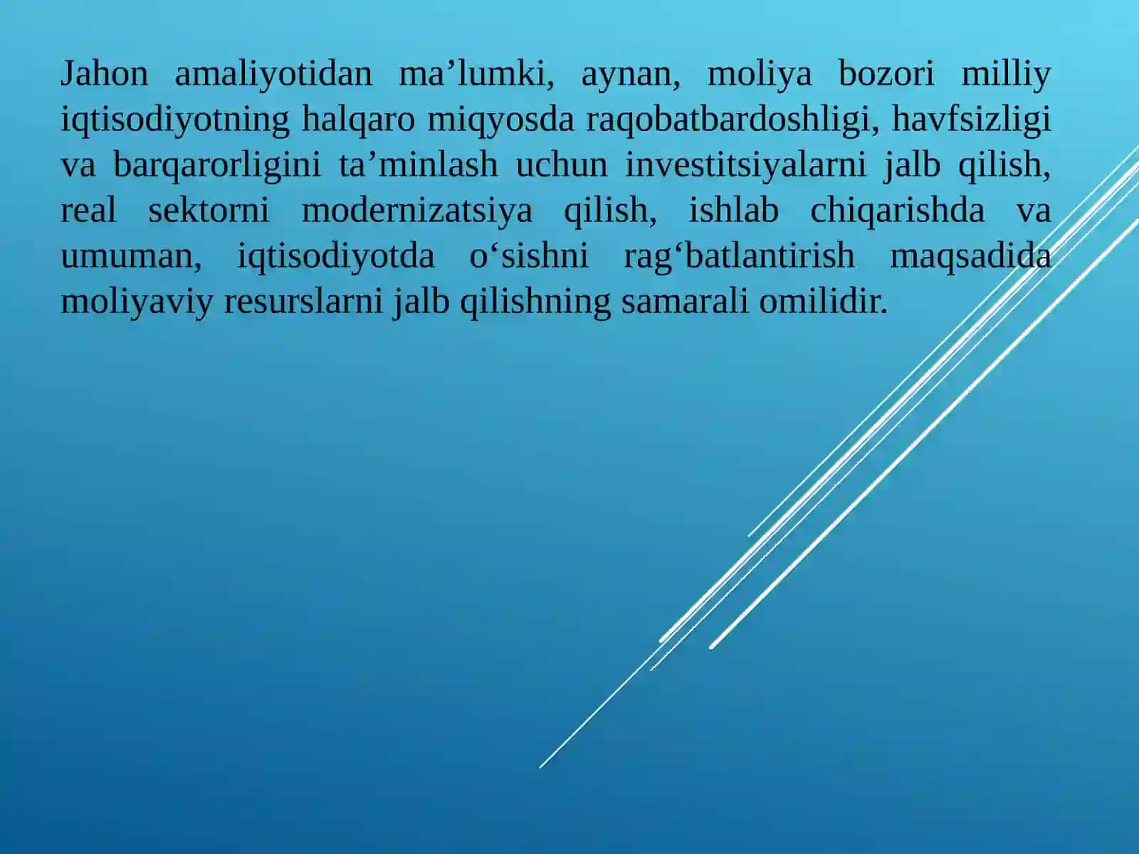 INVESTITSIYALARNI MOLIYALASHTIRISHDA MOLIYAVIY VOSITALAR 3