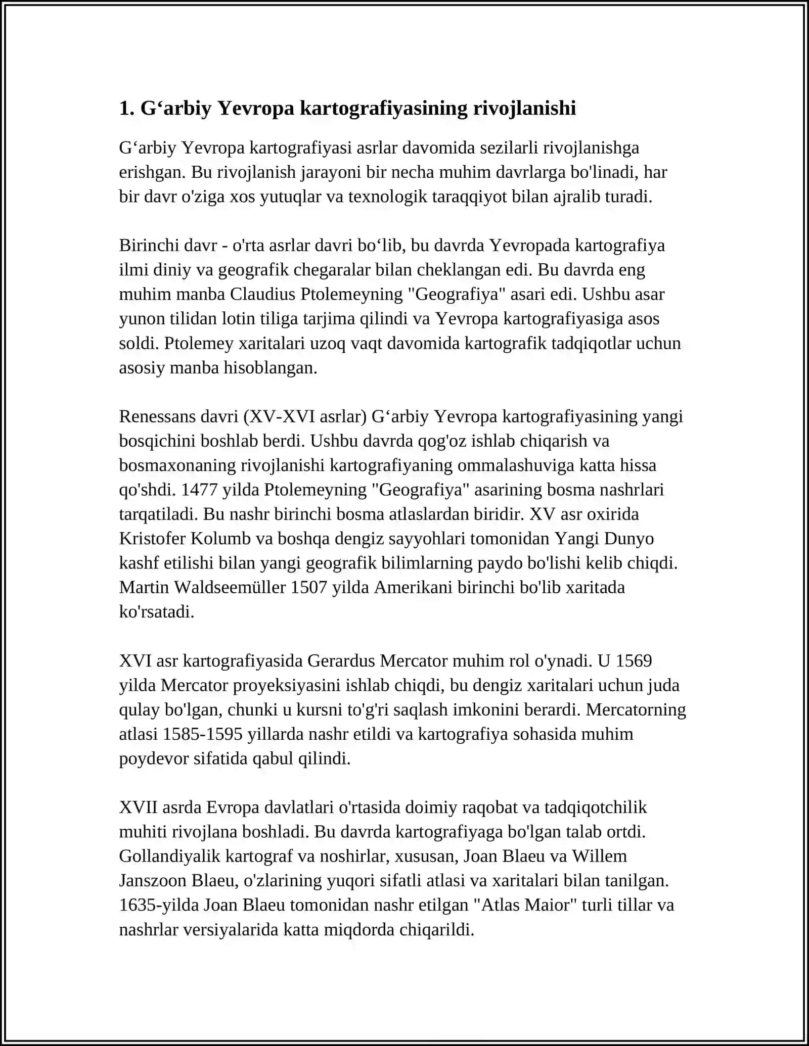 GʻARBIY YEVROPA OLIMLARINING KARTOGRAFIK TARIXIY TADQIQOTLAR 3