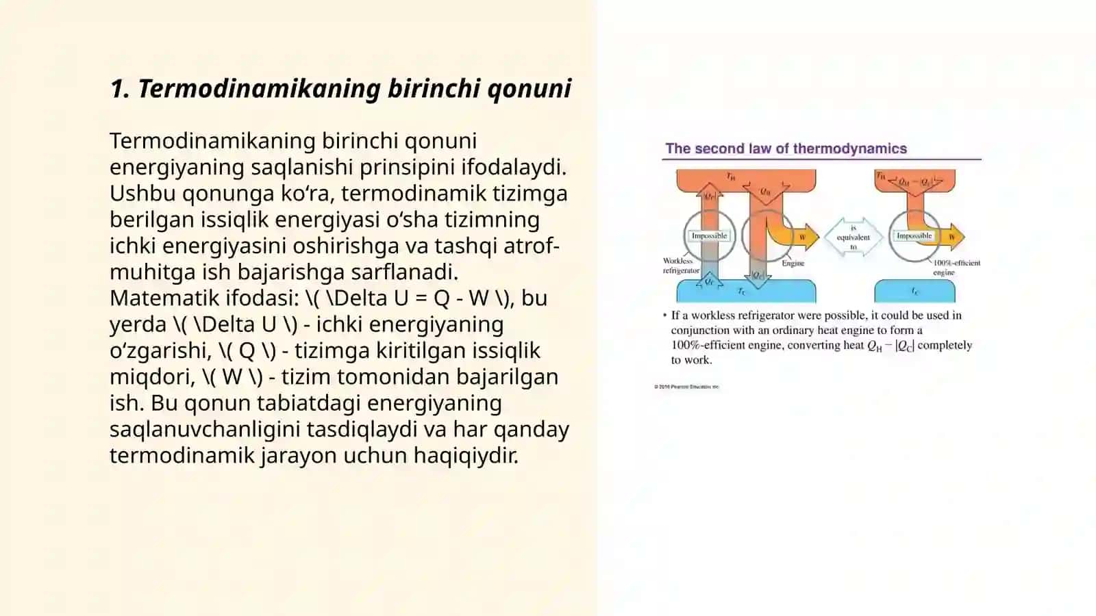 Termodinamika birinchi qonuni 3
