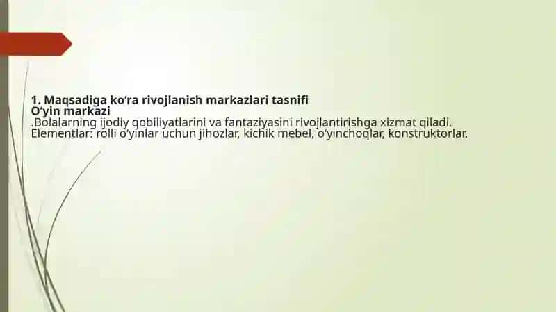 Rivojlanish markazlari tasnifi 3