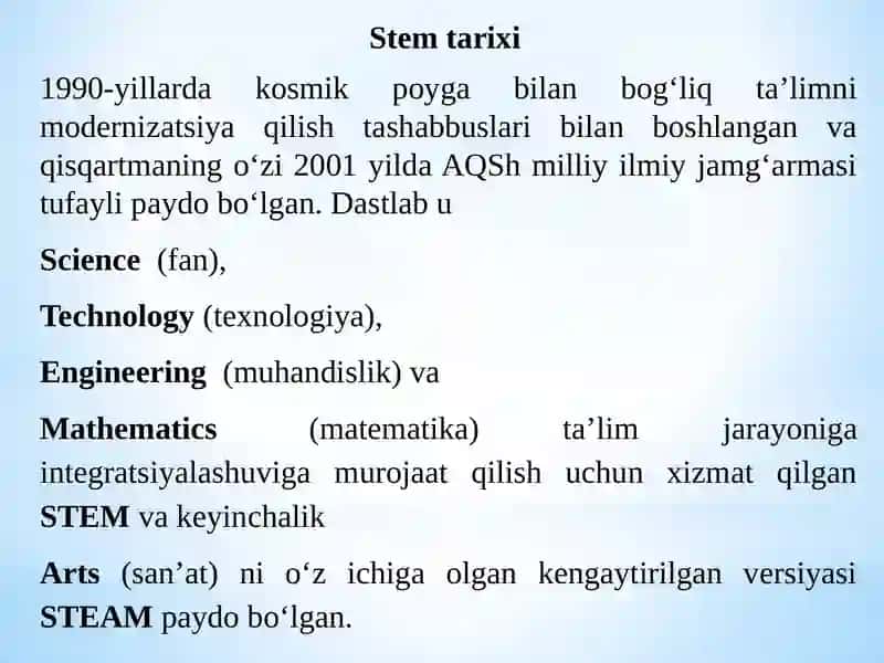 STEM Ta'limi va Vojlanishi 3