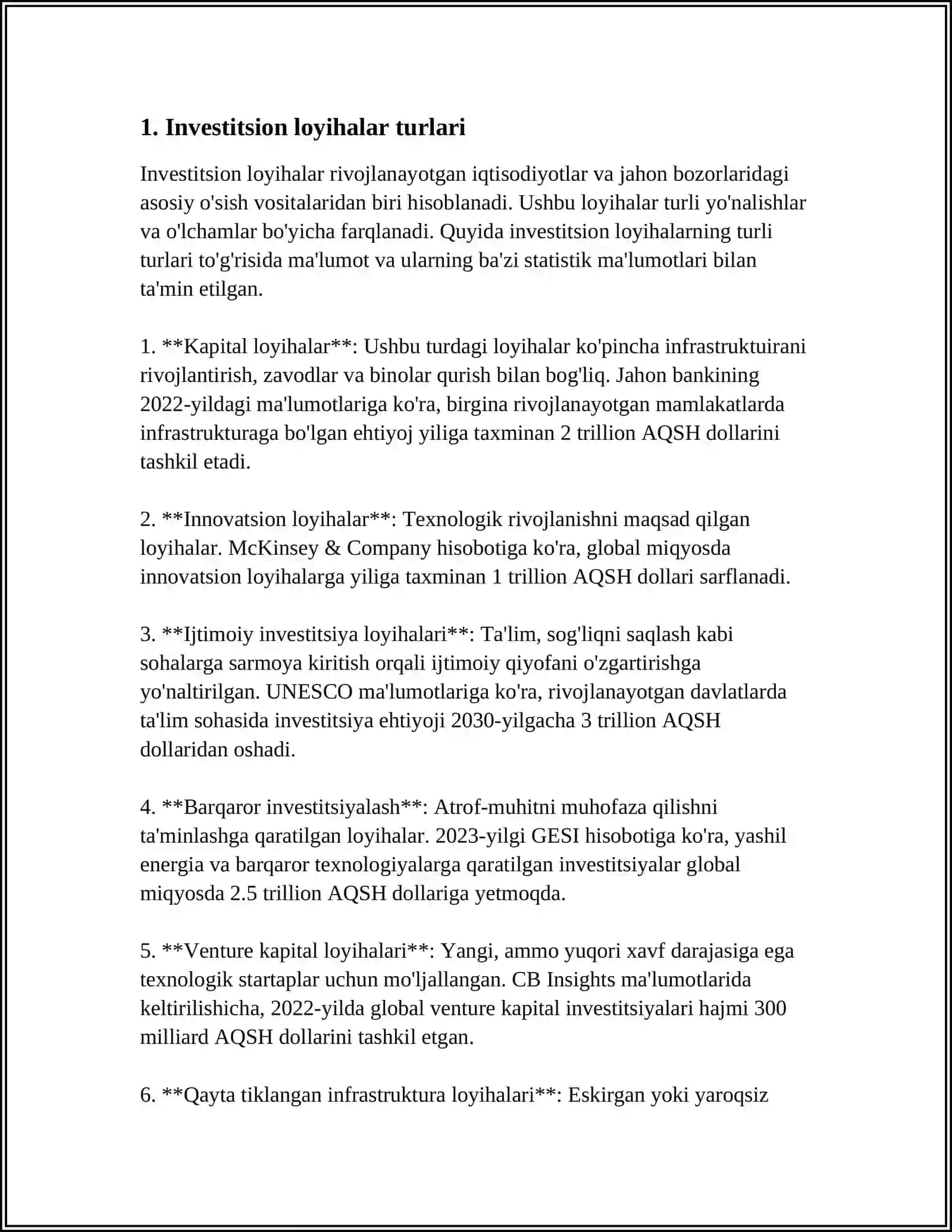 INVESTITSION LOYIHALAR MOLIYAVIY TAHLILI MOHIYATI 3