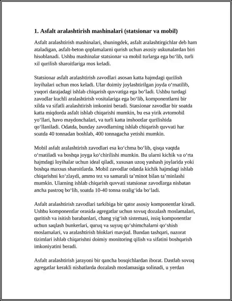 ASFALT BETON QOPLAMALAR QURISH UCHUN MASHINALAR 3