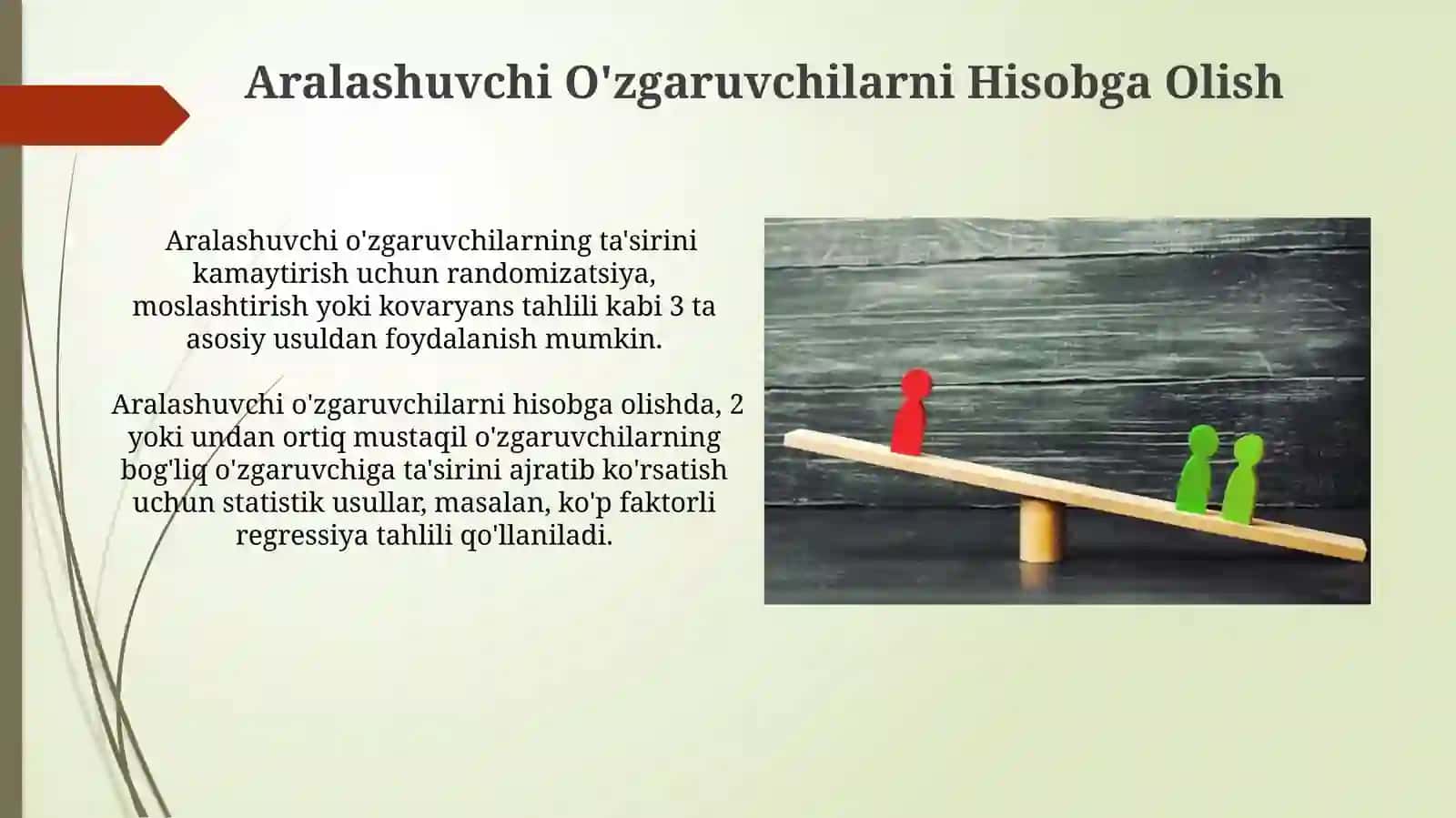 Bog’liq va bog’liq bo’lmagan o’zgaruvchilarni tanlash 3