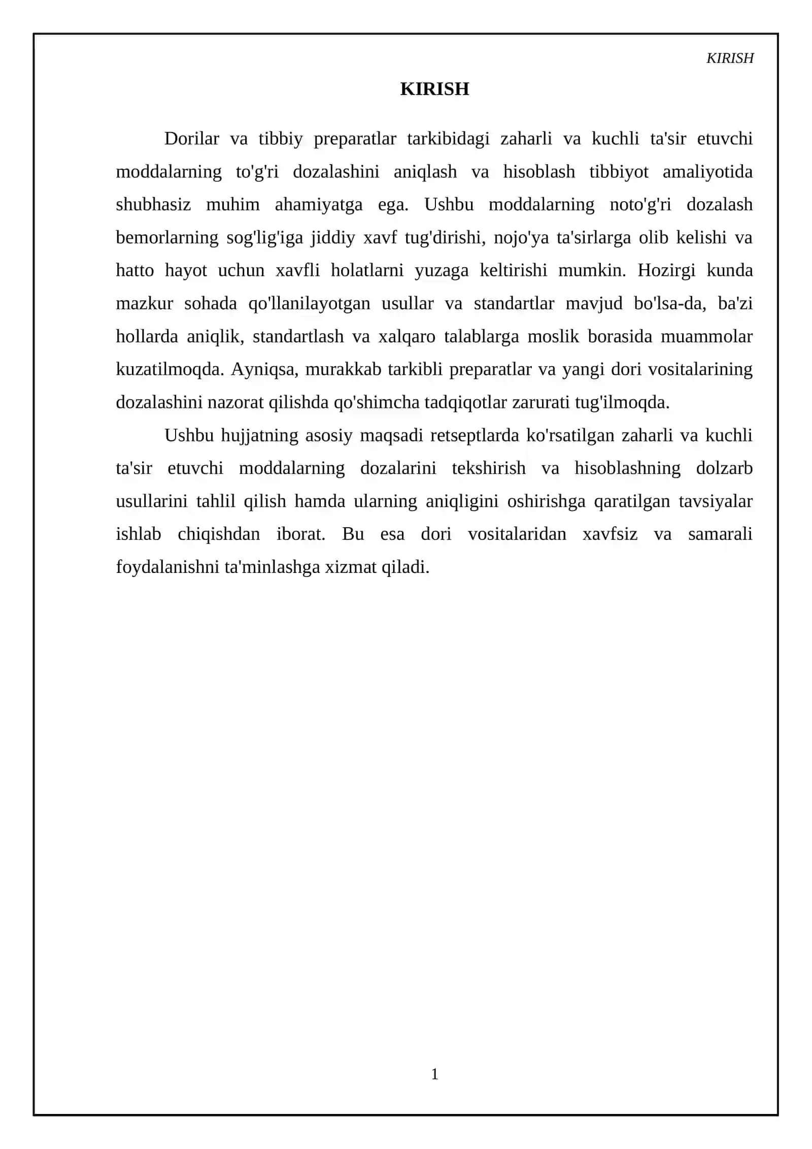 Retseptlardagi zaharli va kuchli ta'sir etuvchi moddalarning dozalarini tekshirish va hisoblash 3