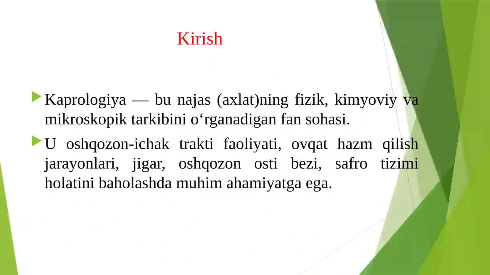 UMUMIY NAJAS TAHLILINING KO'RSATKICHLARI, ULARNI O'RGANISH USULLARI VA KLINIK DIAGNOSTIK AHAMIYATI 3