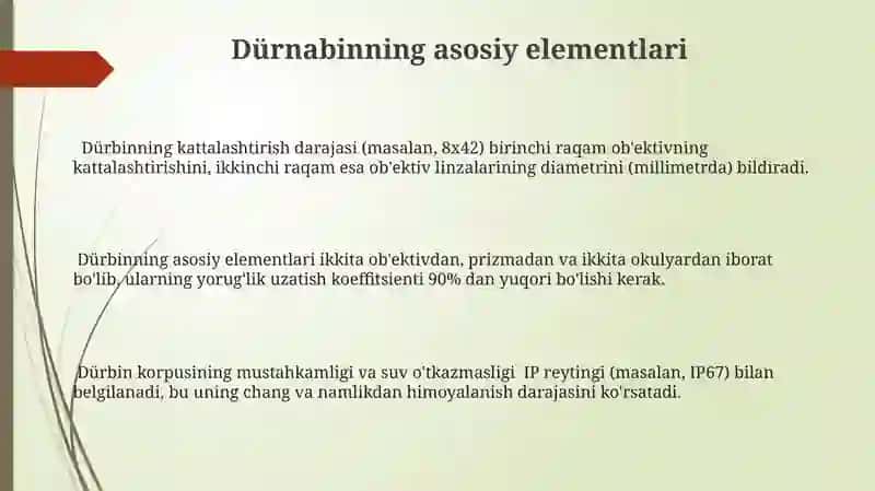 Dürnabinning asosiy elementlari 3