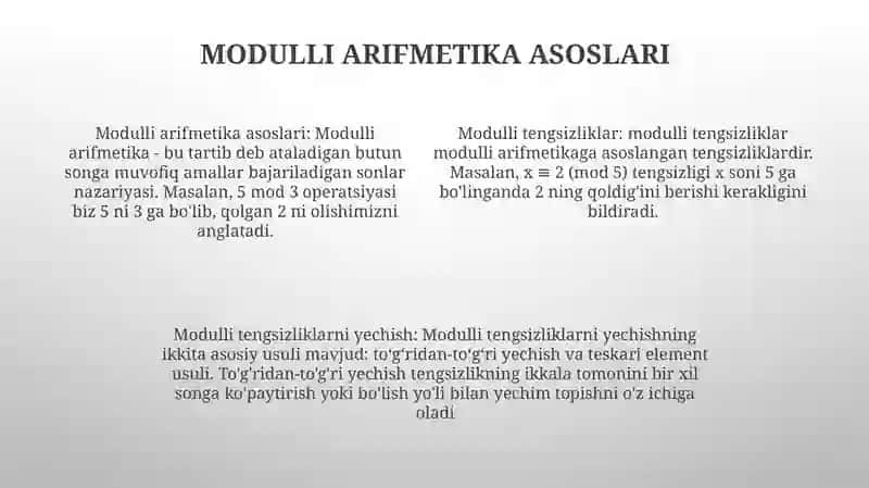 Modulli Tengsizliklarni Yechish 3