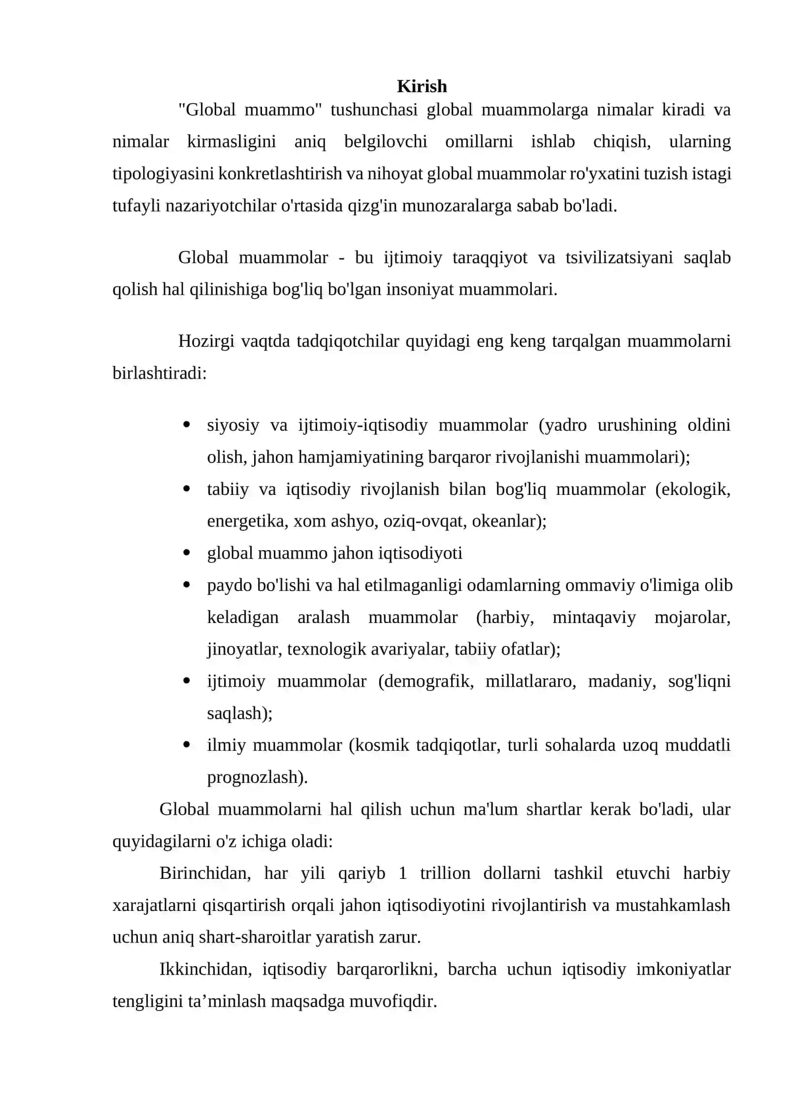 Jahon iqtisodiyotida global muammolar tahlili 3