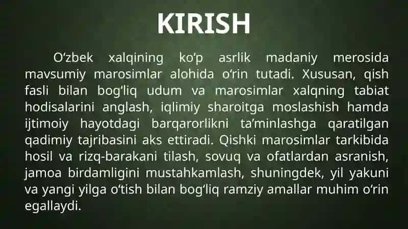 Qishki marosimlar 3