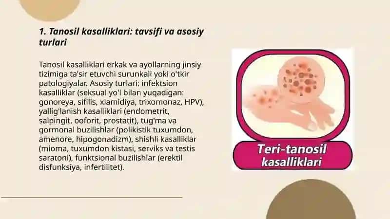 Tanosil kasalliklari: tavsifi va asosiy turlari 3