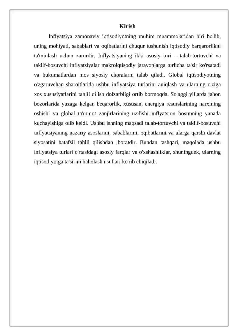 Talab inflatsiyasi va taklif inflatsiyasi: tahliliy taqqoslash 3