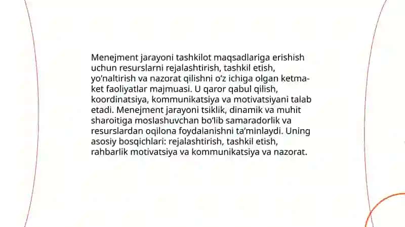 Menejment jarayonining mazmuni 3