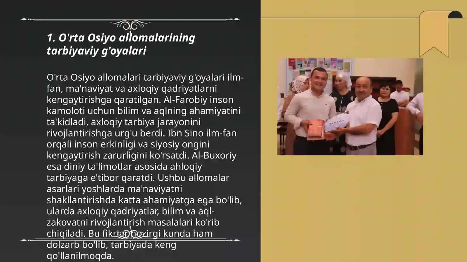 O'rta Osiyo allomalarining tarbiyaviy g'oyalari 3