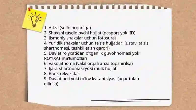 Soliq to'lovchilarni hisobga olish va soliqa oid ma'lumotlarini xisobni yurtish 3