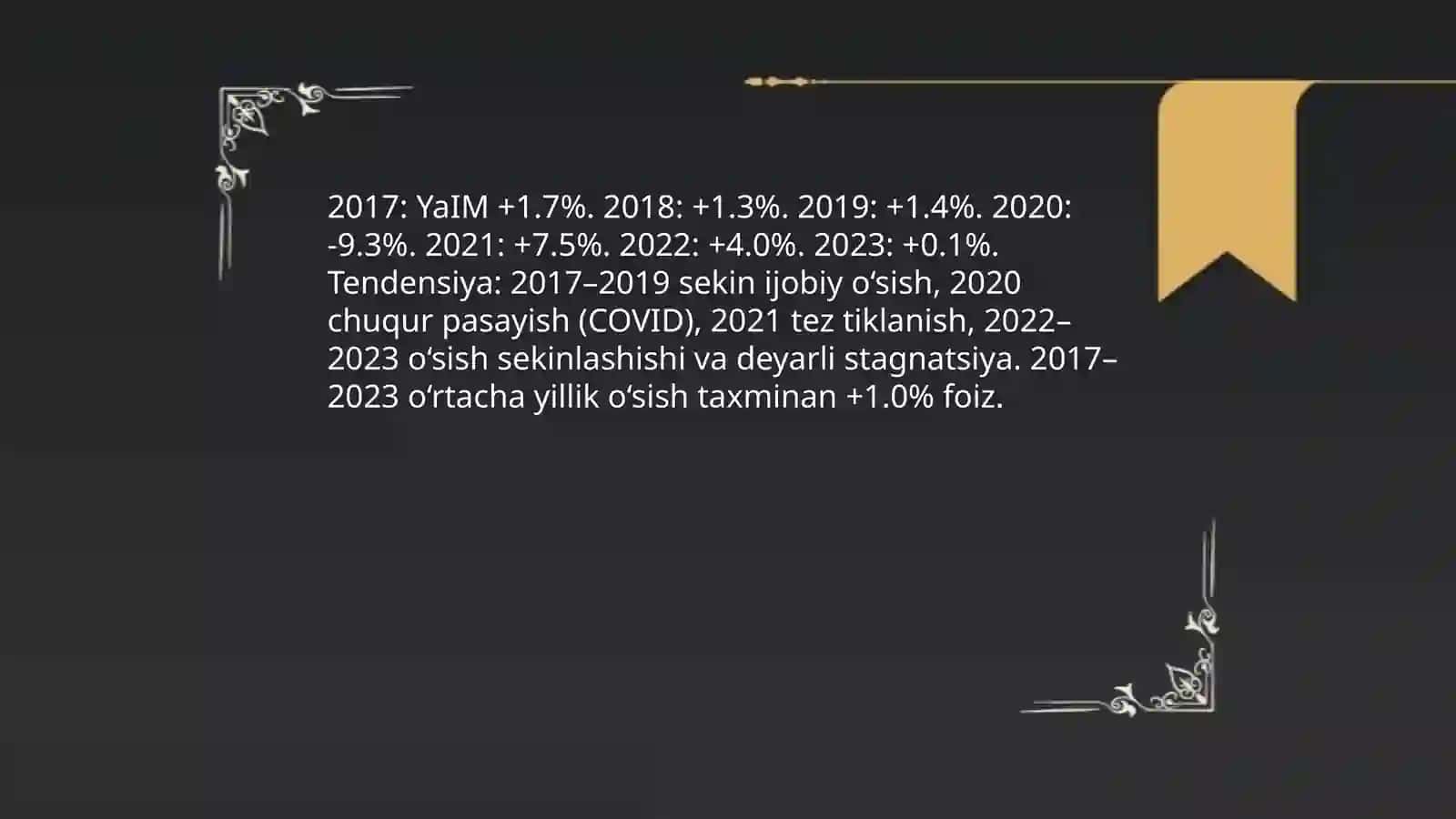 Angliyaning yalpi ichki mahsuloti (YaIM) o‘sish sur'atlari va tendensiyalari 3