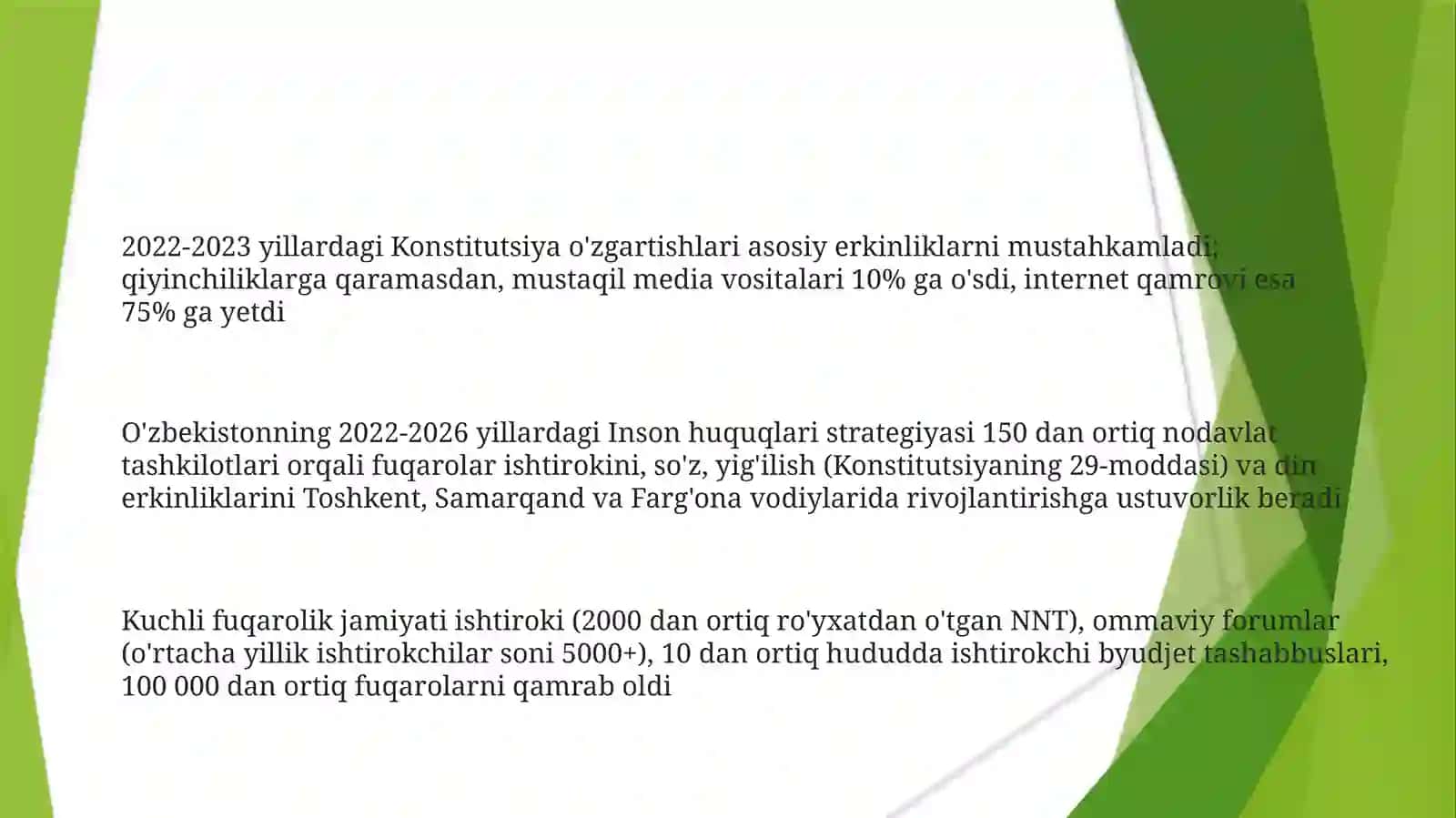 Yangi O'zbekistinda inson haq-huquqlari va erkinliklari kafolatining yaratilishi 3