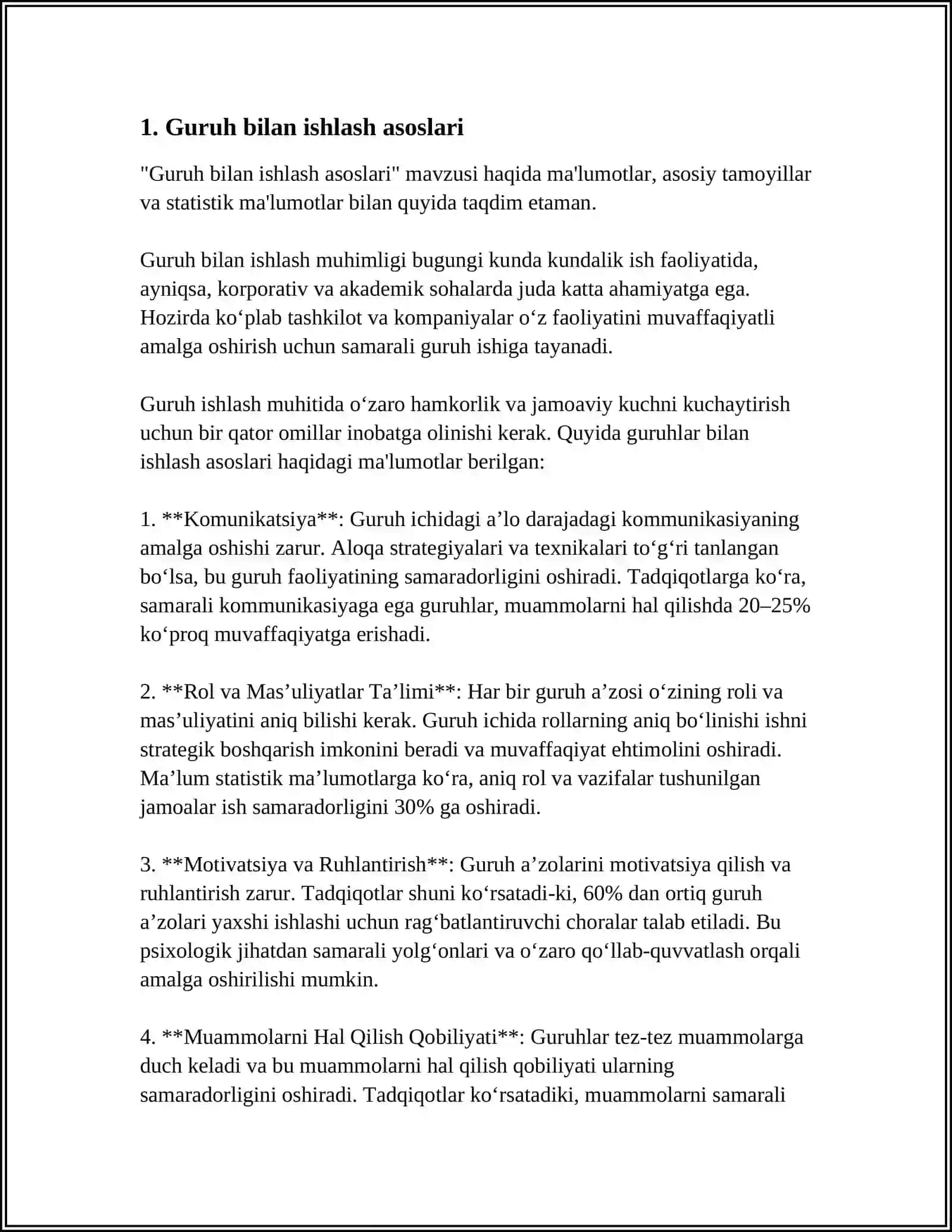 SOTSIAL-PSIXOLOGIK TRENING NEOBIXEVIORISTIK ANANALARDA;GURUH BILAN ISHLASH JARAYONIDA PAYDO BO‘LISHI MUMKIN BO‘LGAN MUAMMOLI VAZIYATLAR 3