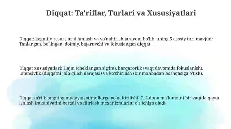 Diqqat haqida tushuncha 3