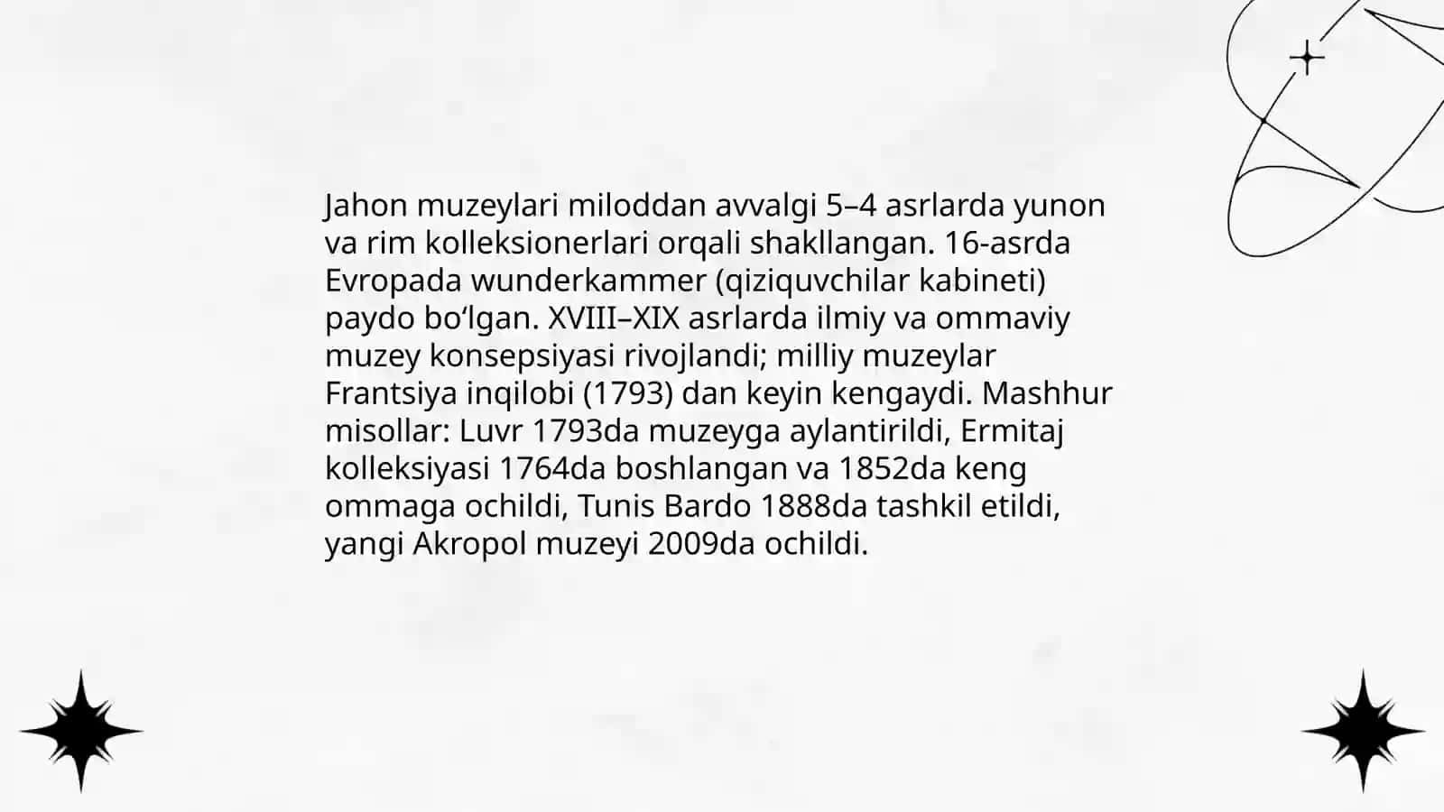 Jahon Muzeylarining Tashkil Etilishi 3