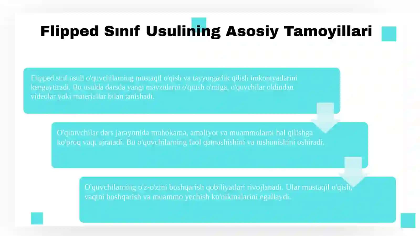Flipped classroom (“teskarisinf”) usuli 3