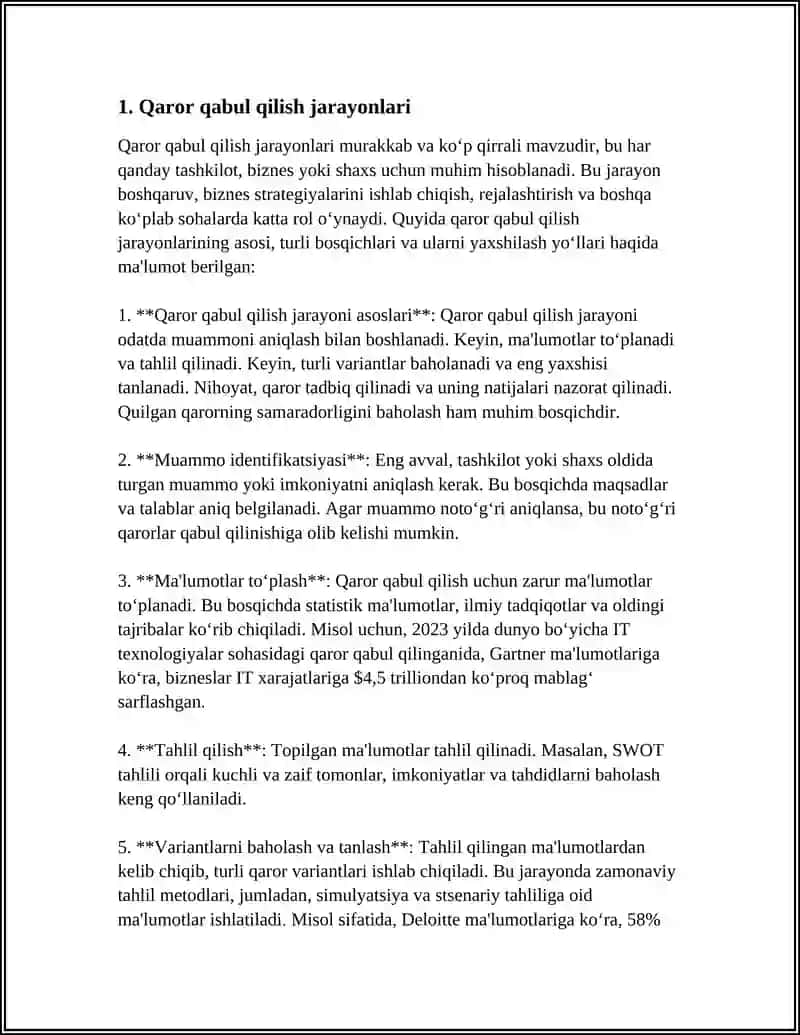 MUHANDISLIK FAOLIYATIDA QAROR QABUL QILISH 3