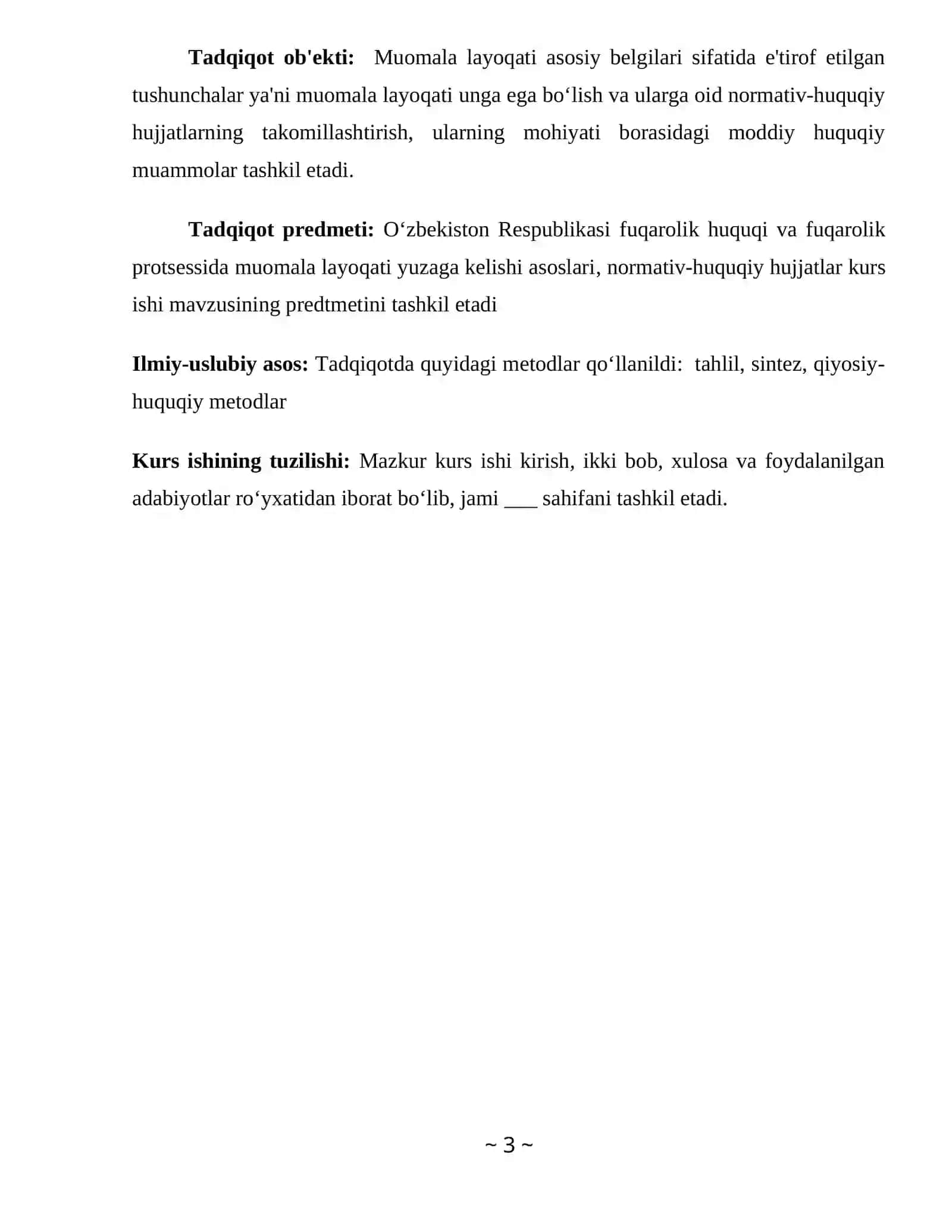 Fuqarolik huquqi va fuqarolik protsessida muomala layoqati yuzaga kelishi 3
