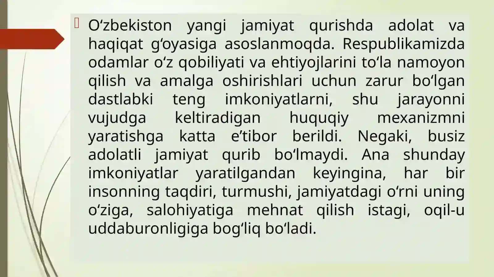 O’zbekistonda siyosiy isloxotlarning boshlanishi hamda demokratik davlat boshqaruvining o’rnatilishi 3