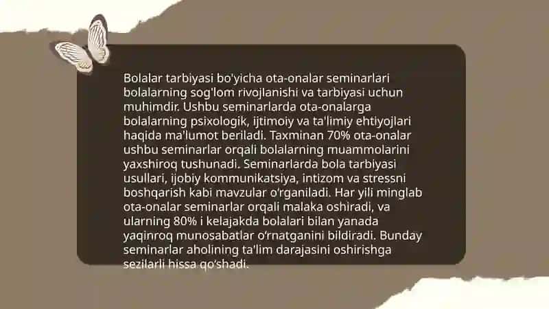 Bolalar tarbiyasi bo'yicha ota-onalar seminarlari 3