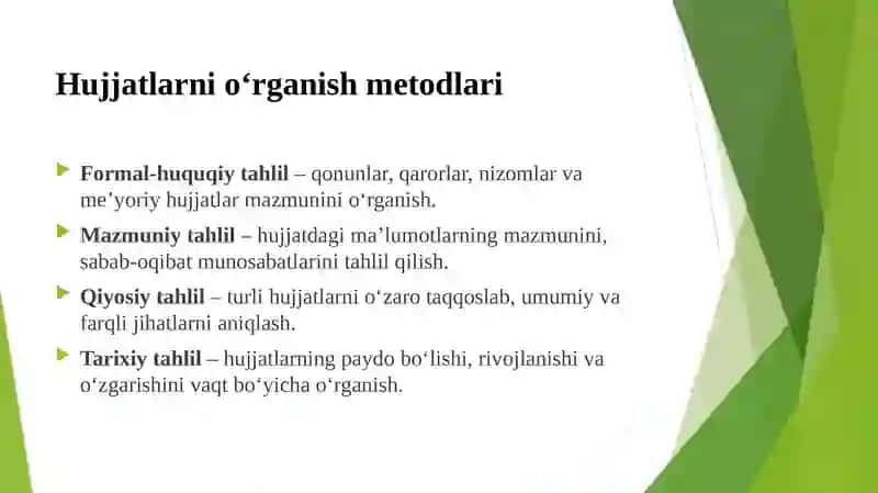 ADABIYOTLAR VA HUJJATLARNI O‘RGANISH TADQIQOT MUAMMOSINI ANIQLASH 3