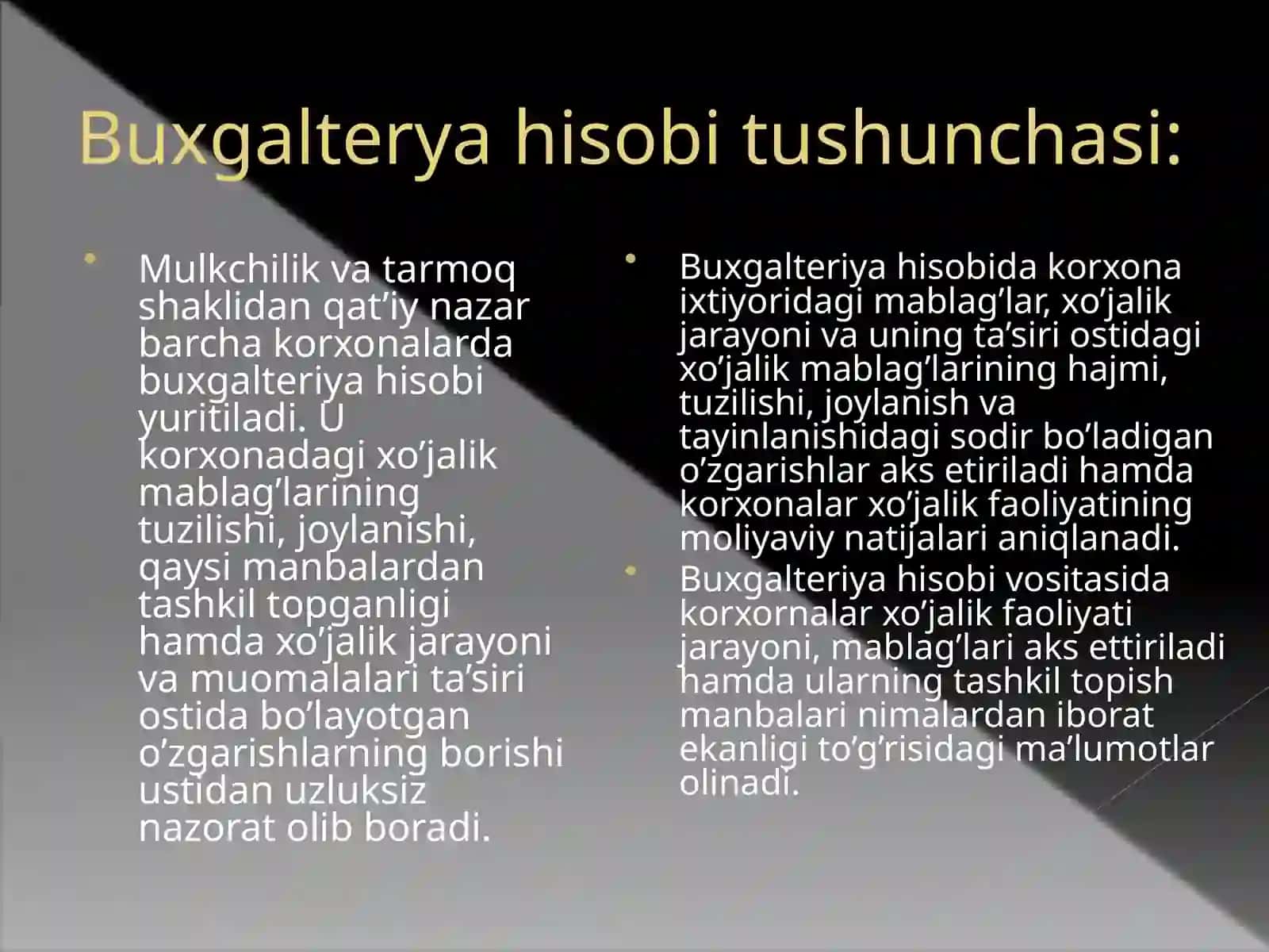 biznesda buxgalterya hisobining predmeti va metodi 3