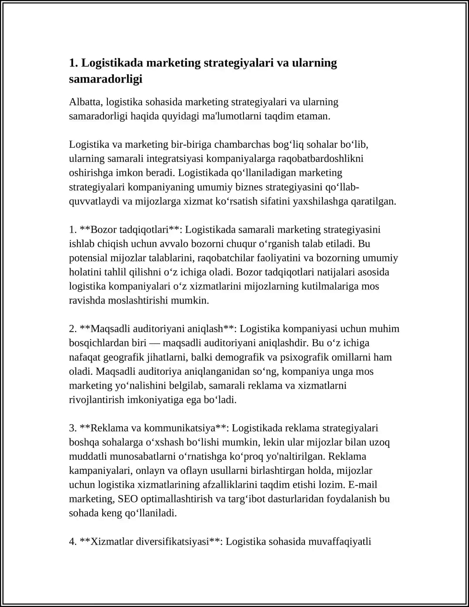 LOGISTIKADA MARKETING VA IZLANISHLAR 3