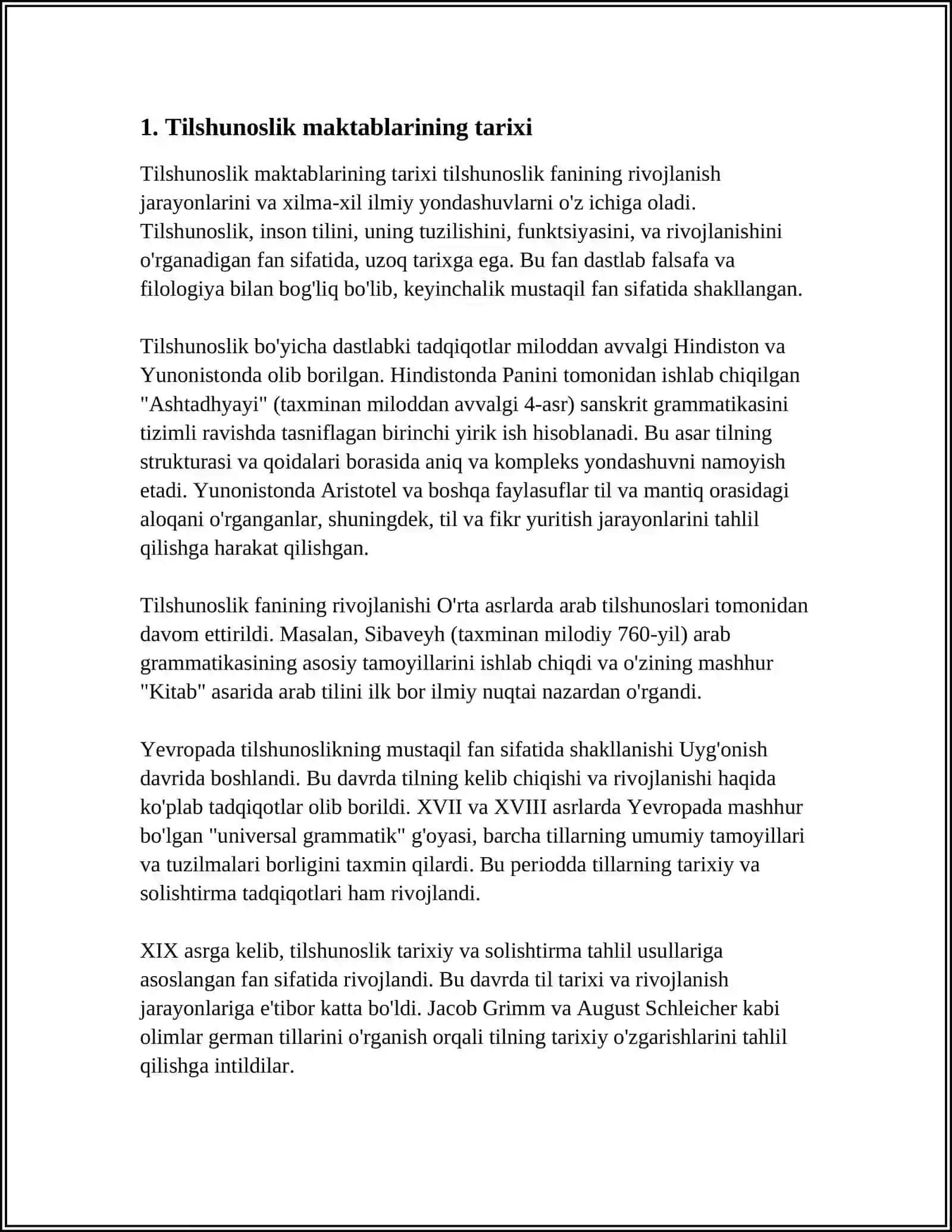 Tilshunoslik maktablari va ularning amaliy asosi 3
