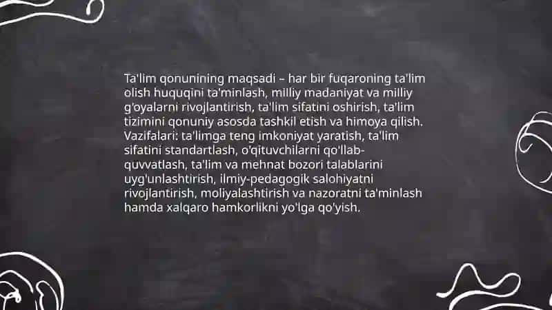 Ta'lim to'g'sidagi qonunning mazmun mohiyati 3