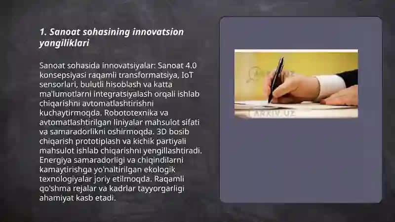 SOHANING INNOVATSION YANGILIKLARI HAQIDA 3