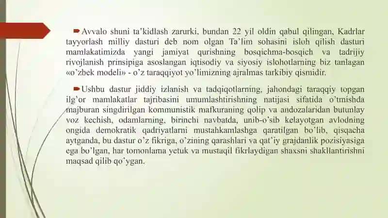 Mustaqil O‘zbekiston ta’lim tizimi. Mustaqillik yillarida pedagogik fikrlar rivoji 3