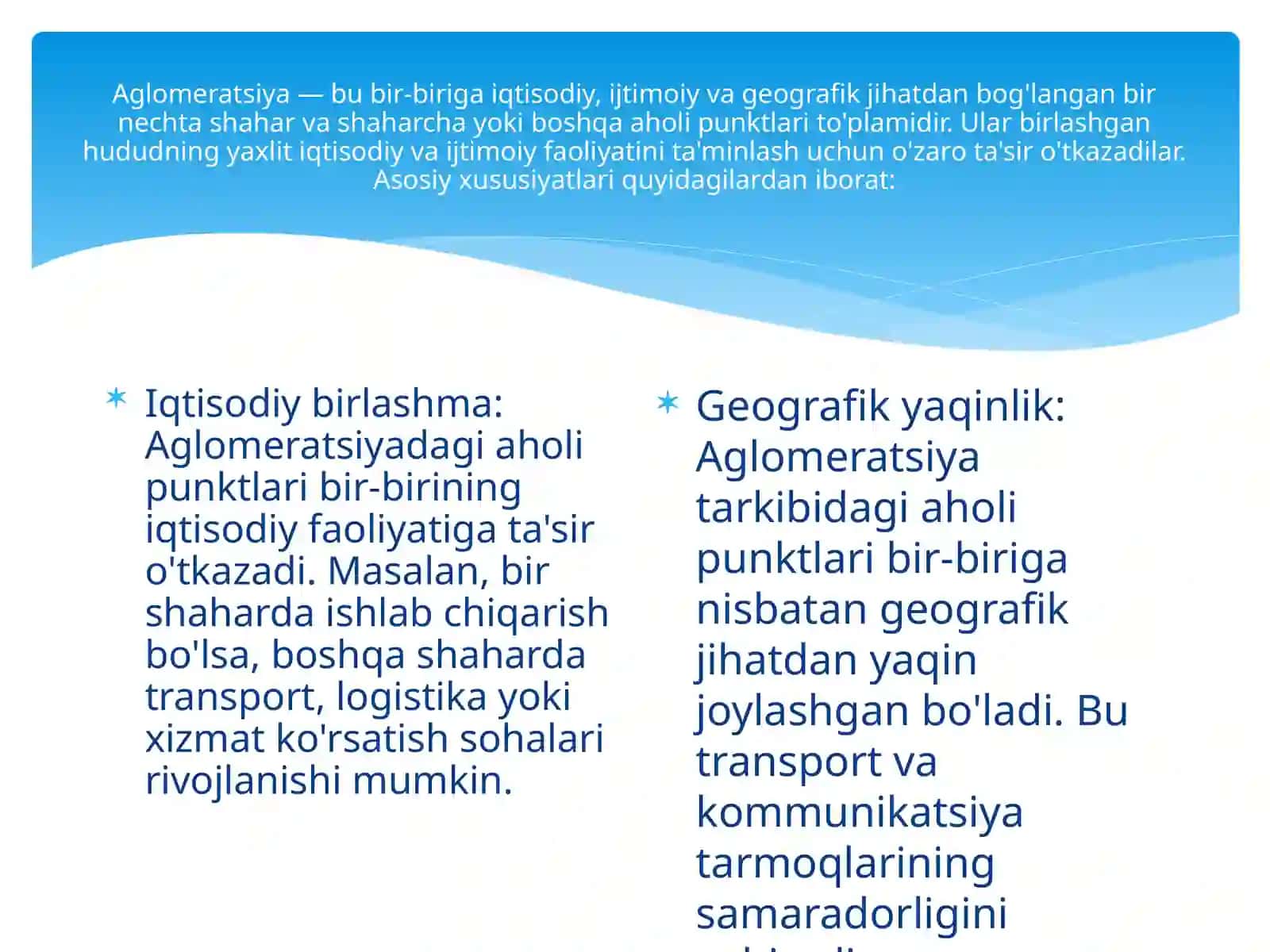 Namangan Davlat Pedagogika Instituti Aniq va Tabiiy Fanlar Fakulteti GEO-AU-22 Guruh 3-bosqich talabasi Ismoilova Nozimaning Shaharlar va Qishloqlar Geografiyasi Fanidan Tayyorlagan Taqdimoti 3