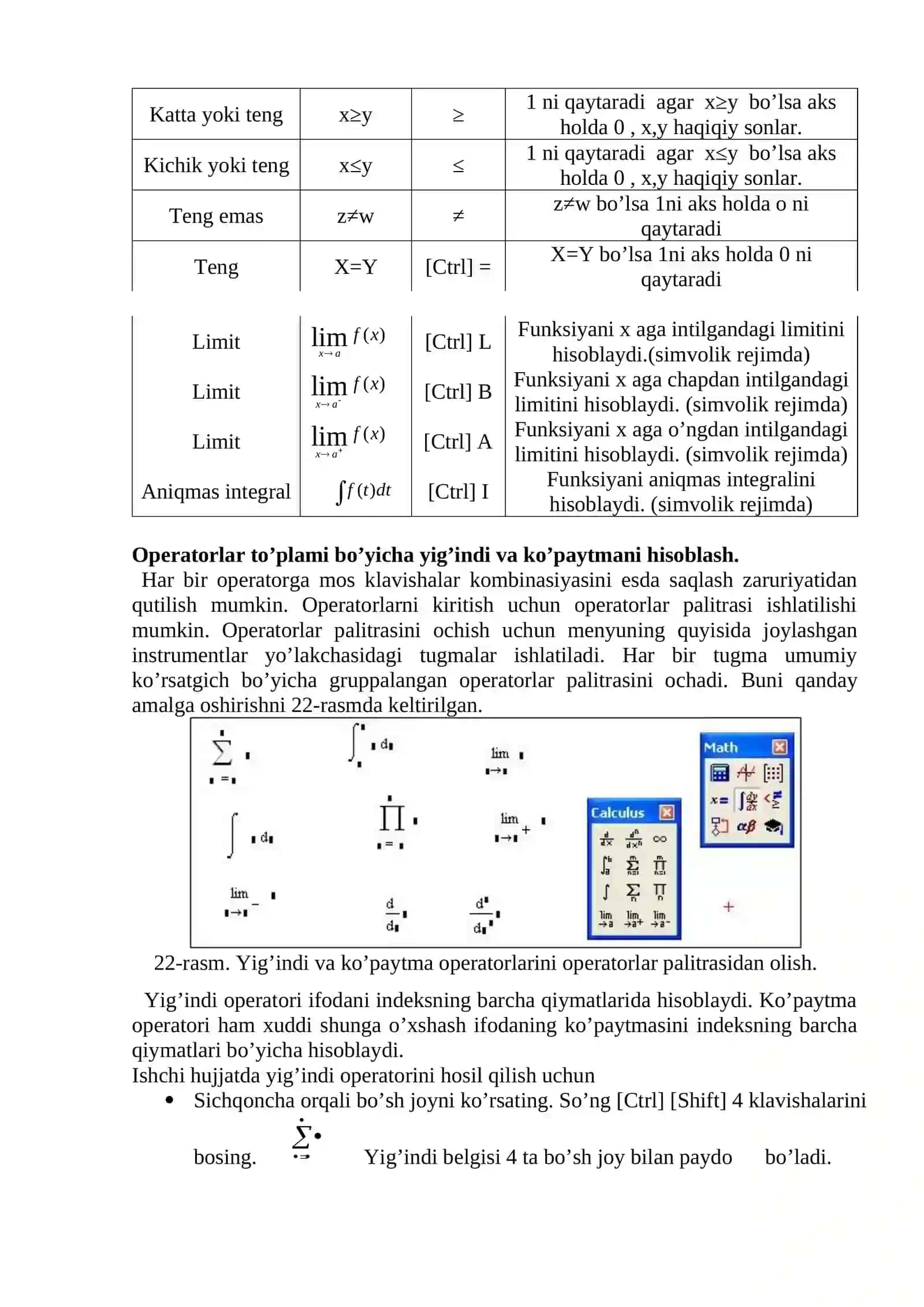 MATHCADDA MATEMATIK ANALIZ MASALALARINI YECHISH 3