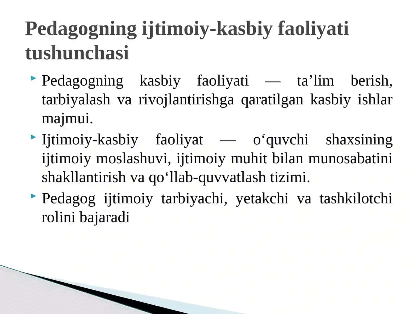 Pedagogning ijtimoiy-kasbiy faoliyati va ijtimoiy pedagogik texnologiyalar 3