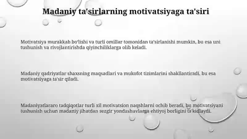 Xorij psixologiyasida motiv va motivatsiya muommosi 3