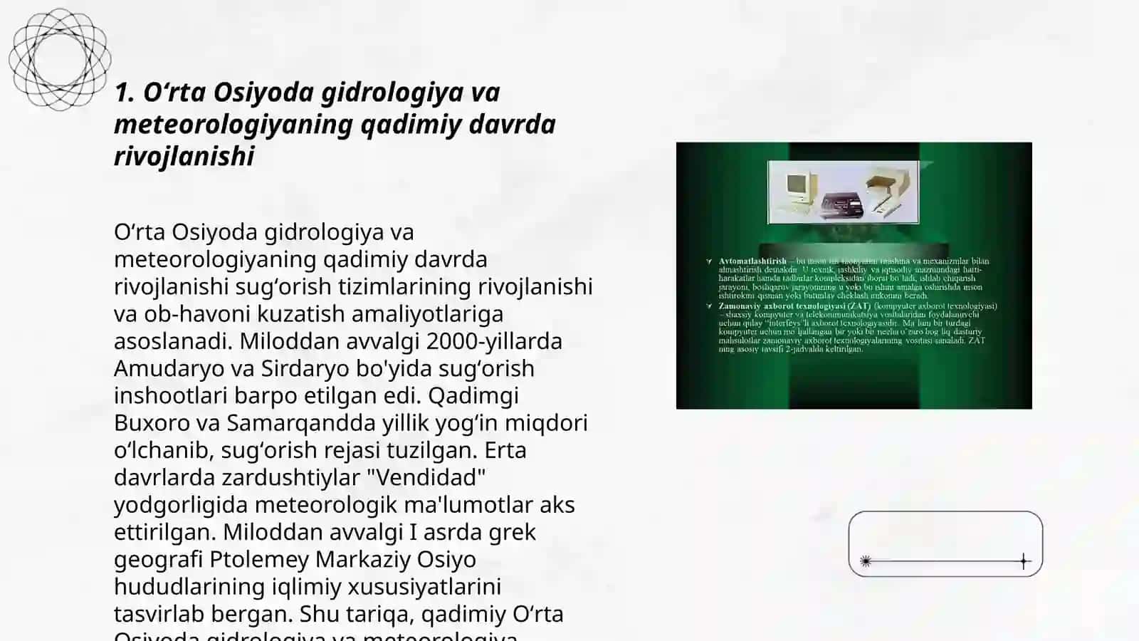 Õrta osiyoda gidralogiya va metearalogiyaning rivojlanish tarixi 3
