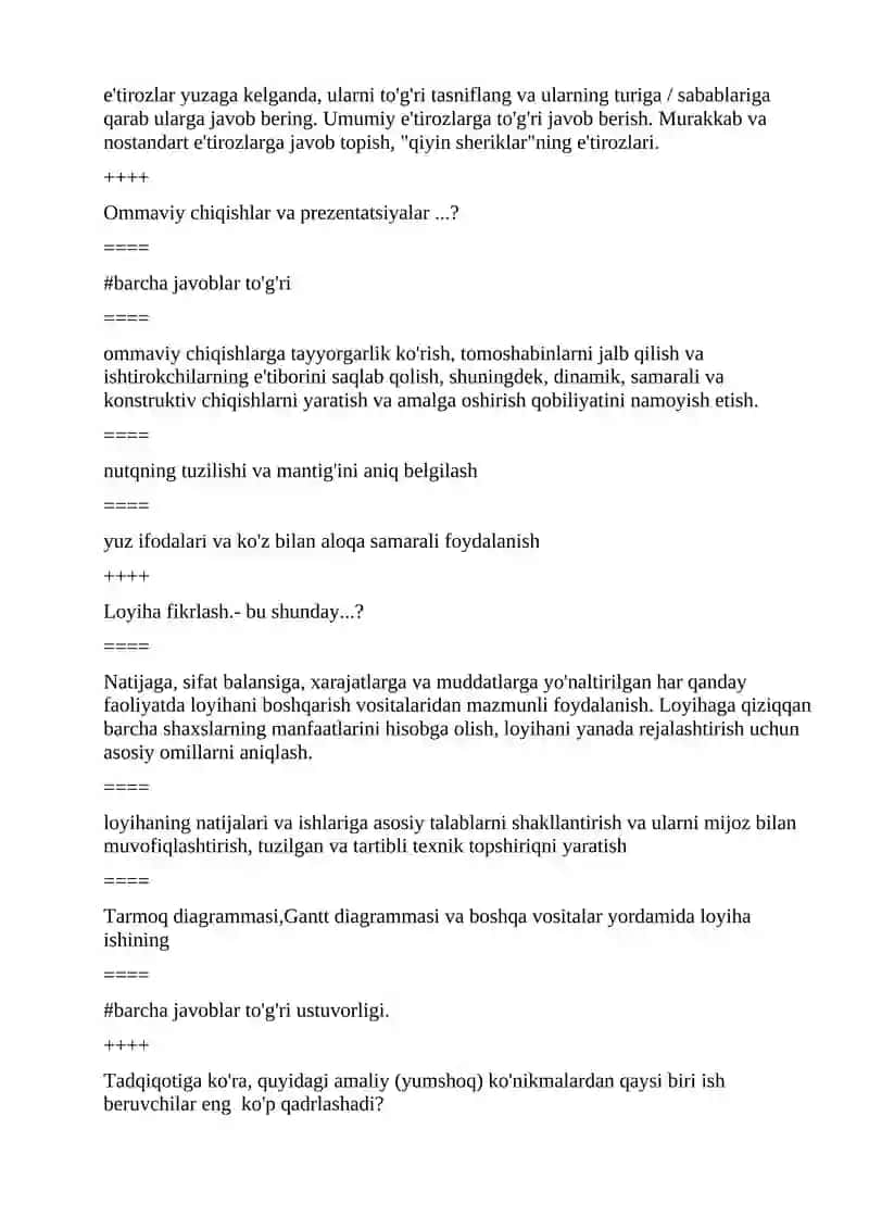 AKADEMIK KO’NIK’MALAR VA KASBIY KOMPETENILIK fanidan YAUNIY BAHOLASH TESTLARI 3