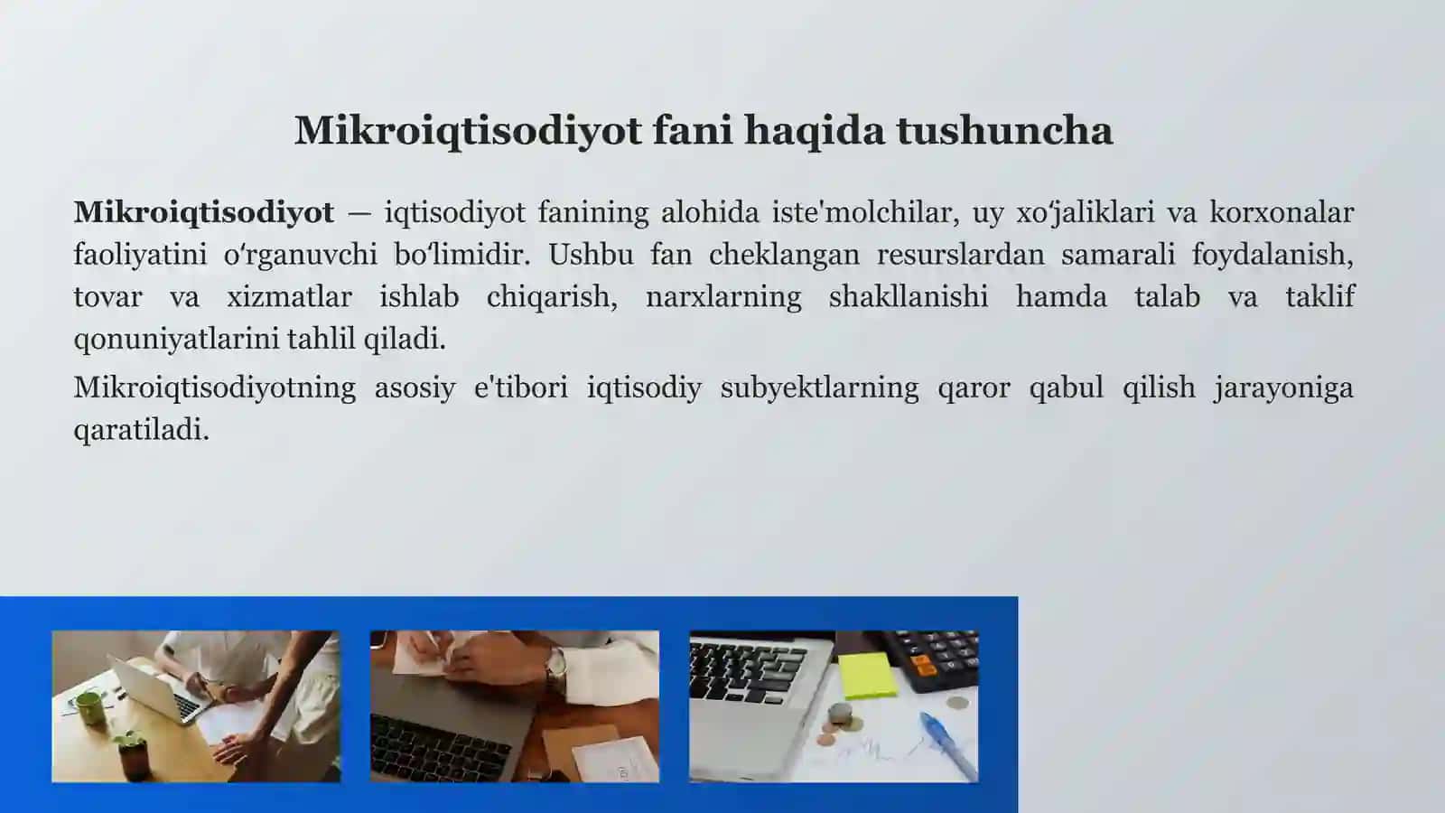 MIKROIQTISODIYOT FANINING PREDMETI, VAZIFALARI VA METODI 3