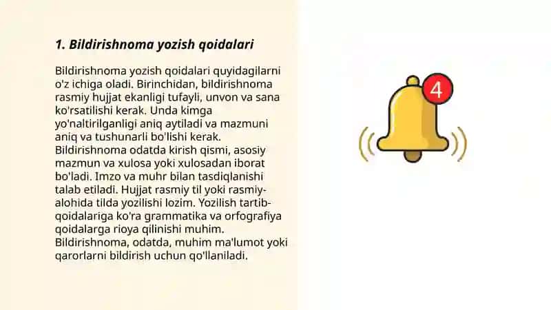 Bildirishnoma yozish qoidalari 3