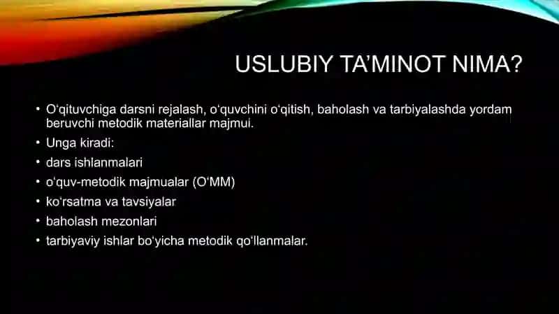 O’QUV –TARBIYA JARAYONINI TAKOMILLASHTIRISHDA USLUBIY TA’MINOT ROLI 3