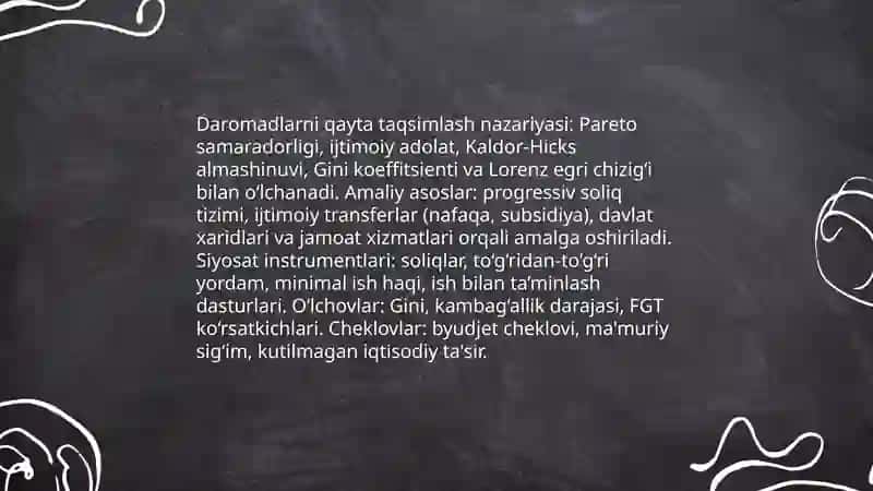 Daromadlarni qayta taqsimlash, kambagʻallik va iqtisodiy siyosat 3